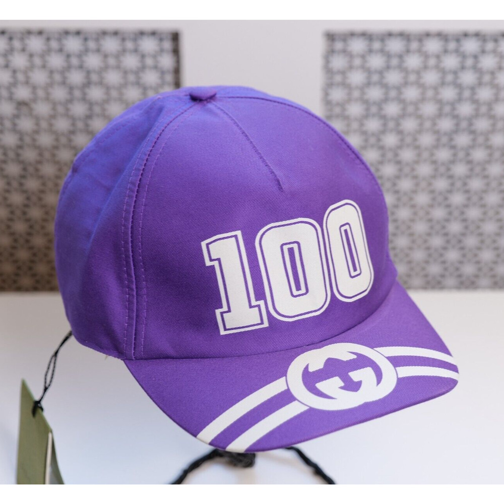 Gucci GG Purple Logo 100th Anniversary Baseball Cap (Size L) RRP $460
